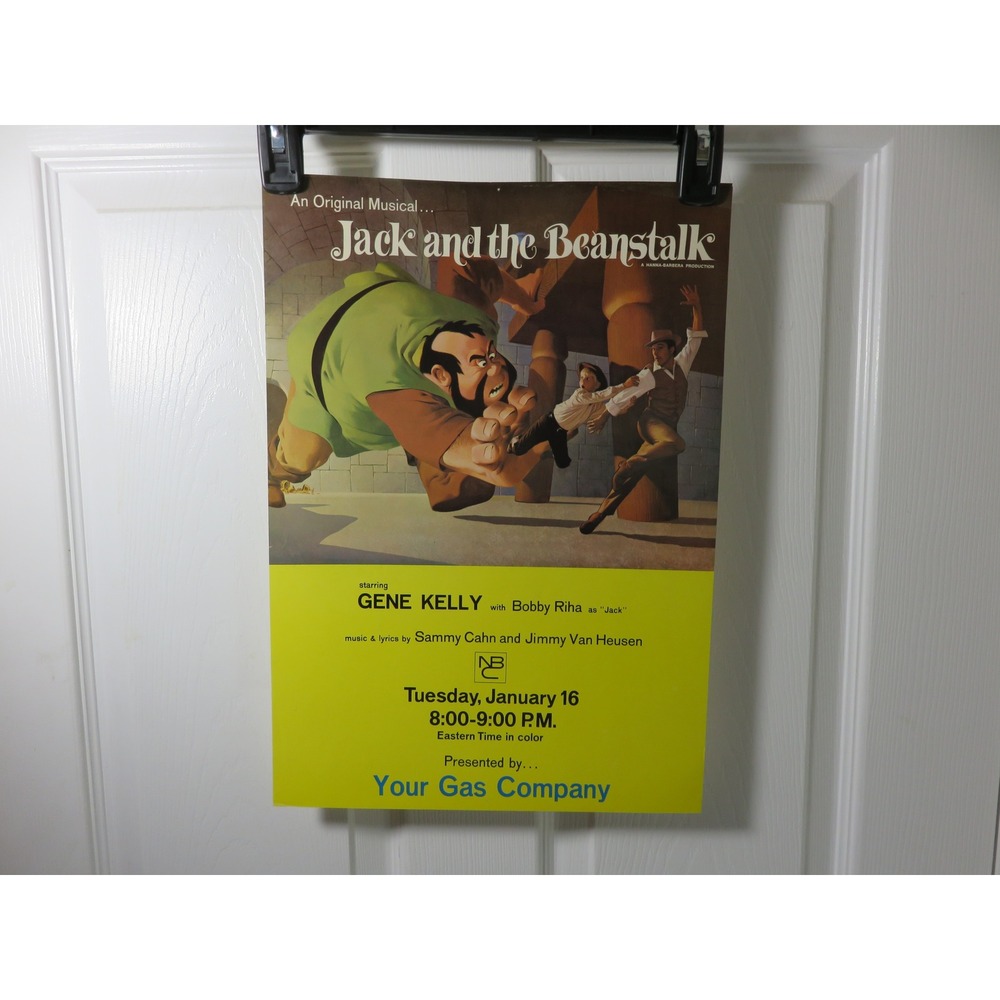 Vintage Jack and the Beanstalk Gene Kelly NBC Hanna-Barbera Promo Poster 17x11